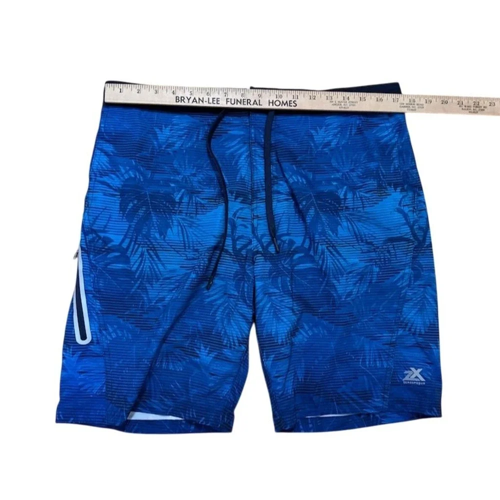 ZeroXposur Men Swim Trunks M Navy Blue Swim Shorts UV Protection resort vacation